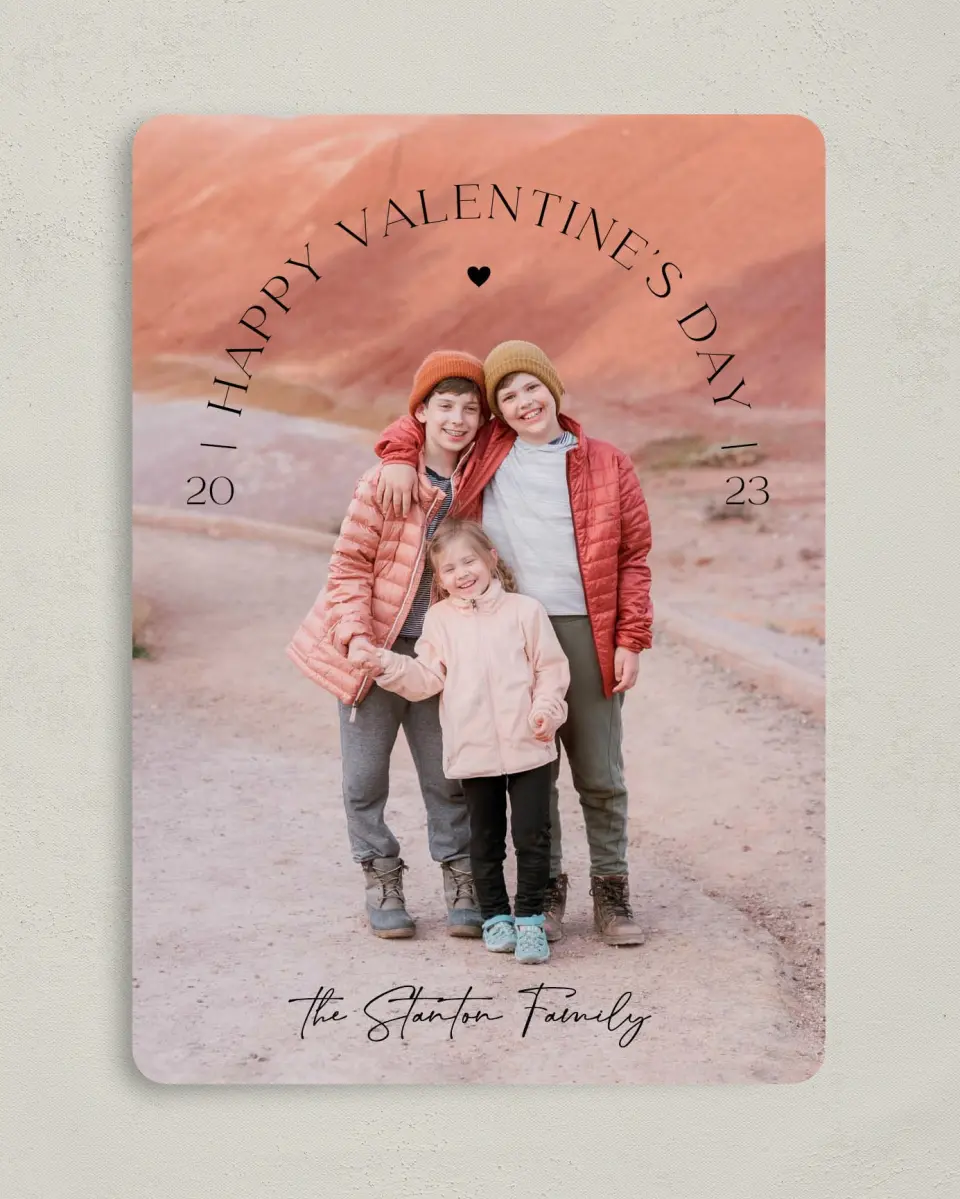 This is a 5" x 7" Valentine's Day Card called Arched Admiration printed in full color on Premium Smooth paper