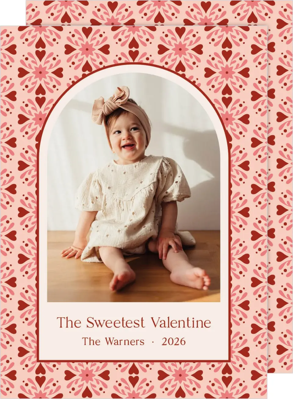 This is a 5" x 7" Valentine's Day Card called Sweetest Valentine printed in full color on Premium Smooth paper