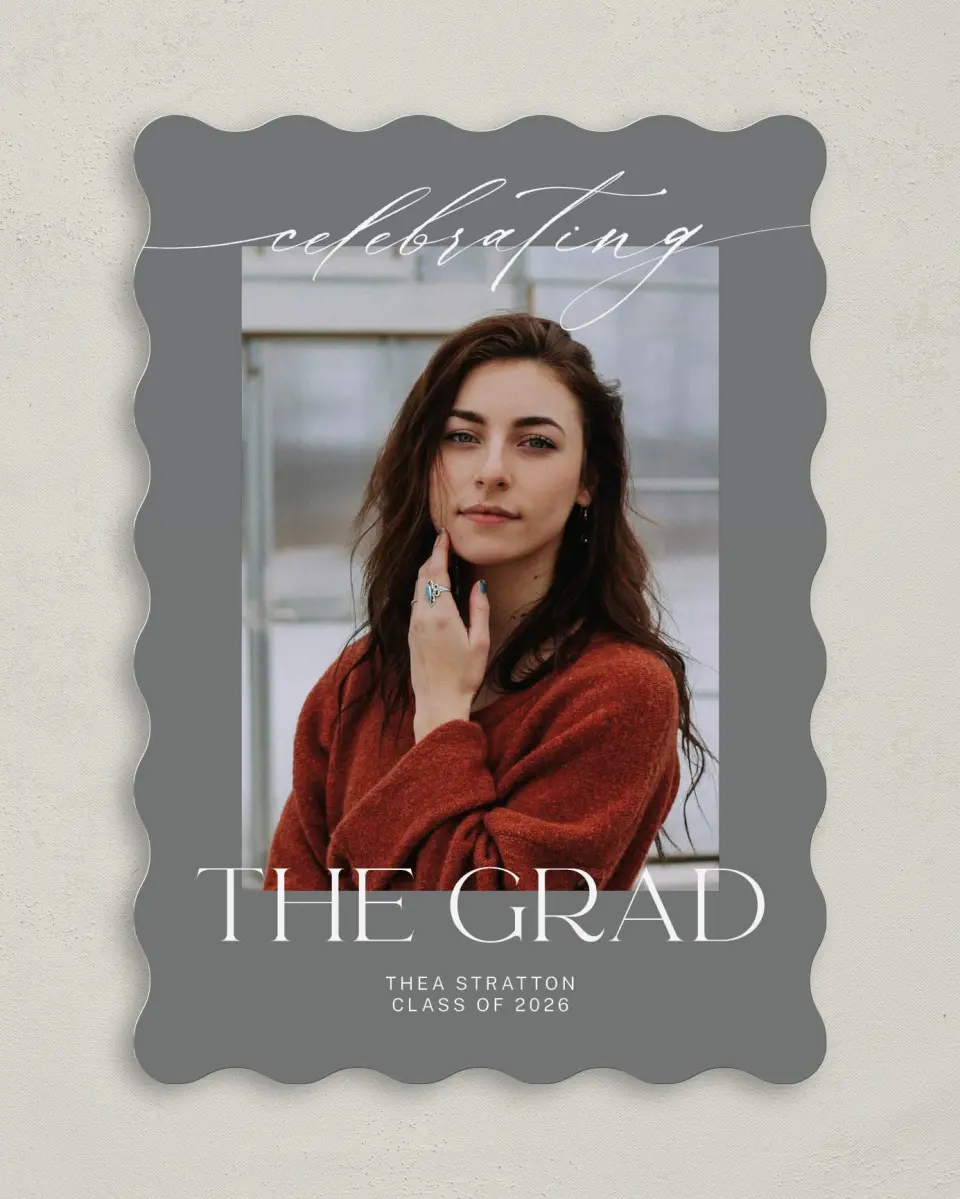 This is a 5" x 7" Graduation Announcement Card called Cool Celebration printed in full color on Premium Smooth paper