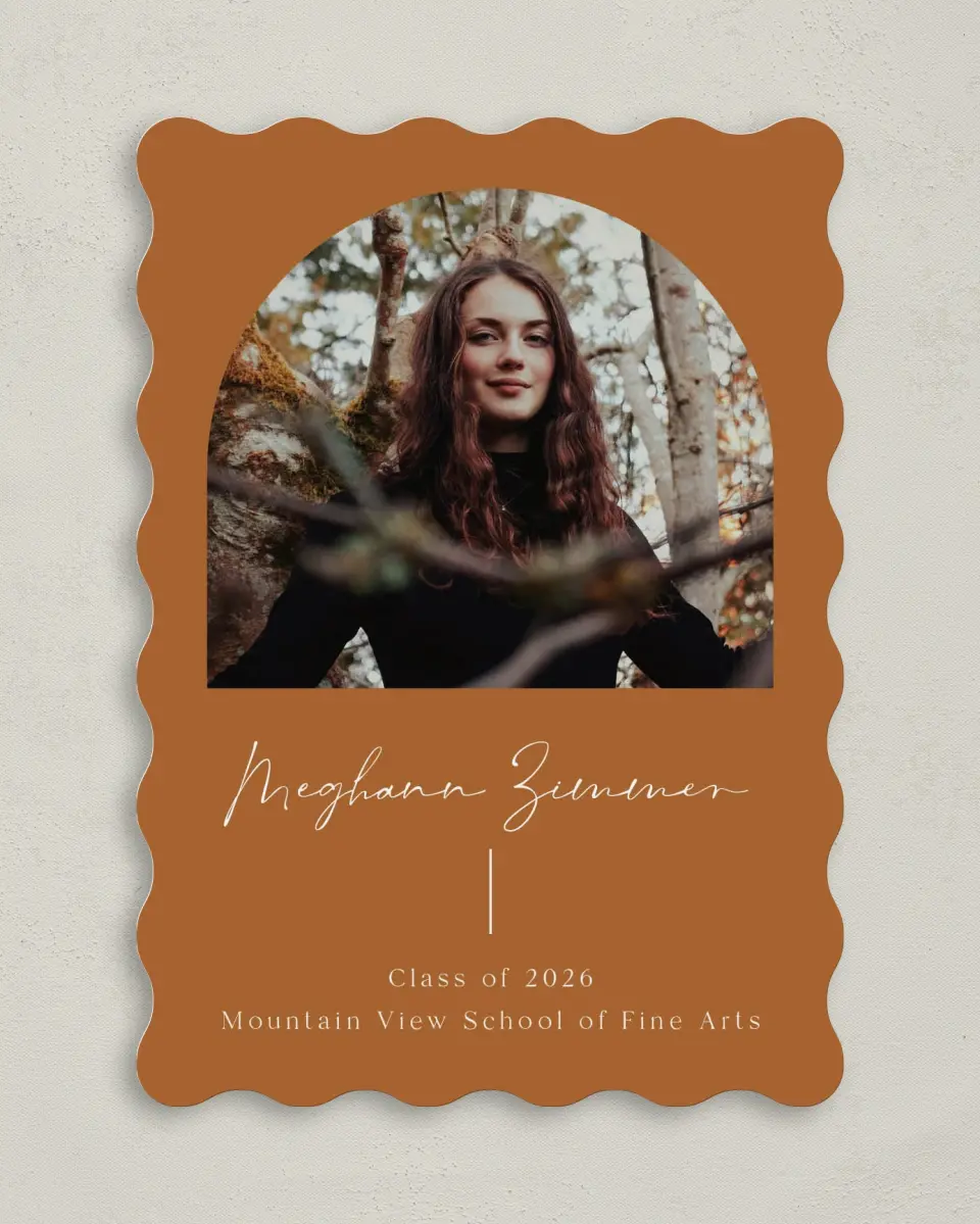 This is a 5" x 7" Graduation Announcement Card called Simple Signature printed in full color on Premium Smooth paper