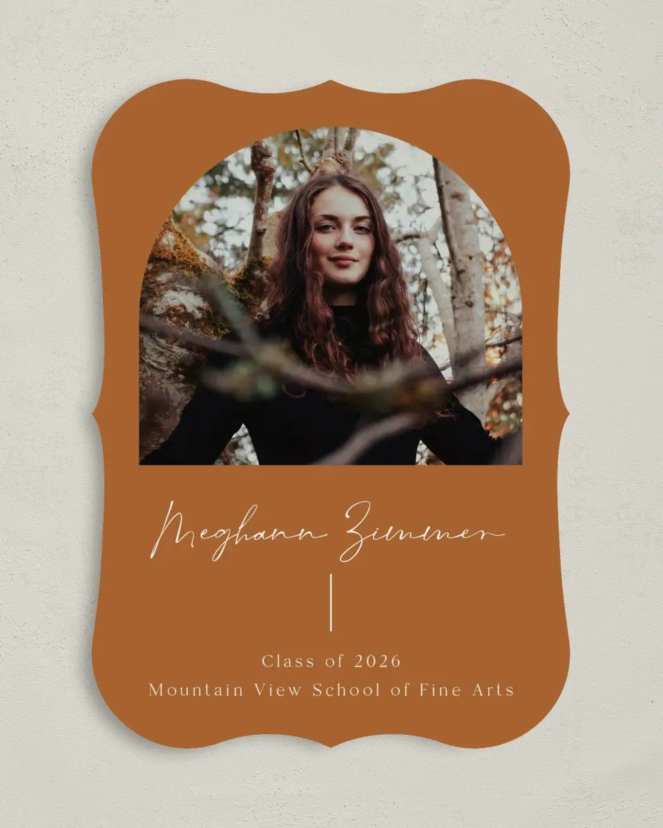 This is a 5" x 7" Graduation Announcement Card called Simple Signature printed in full color on Premium Smooth paper