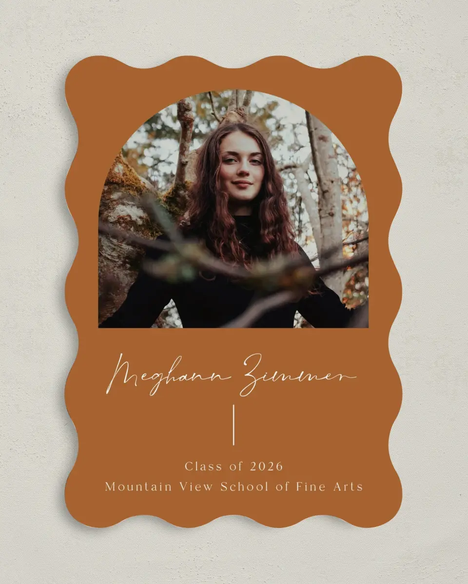 This is a 5" x 7" Graduation Announcement Card called Simple Signature printed in full color on Premium Smooth paper