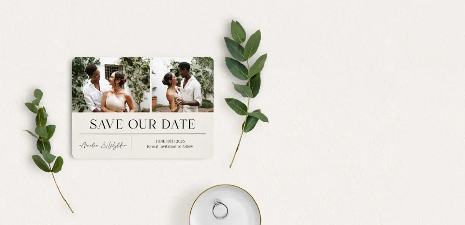 Save the Date Card with Optional Guest Addressing Service