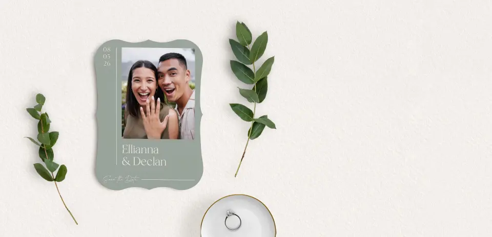 Save the Date Card with Optional Guest Addressing Service