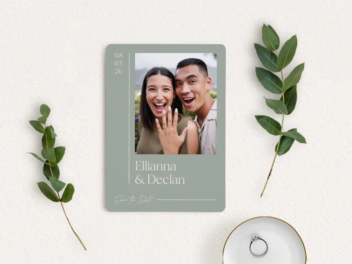 Save the Date Card with Optional Guest Addressing Service