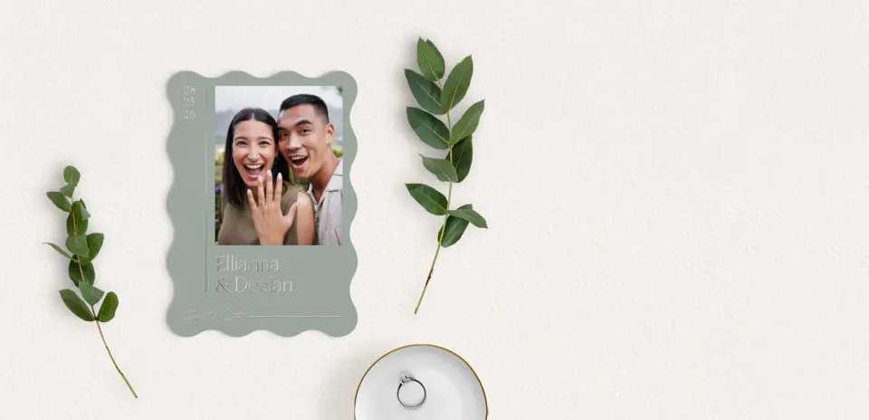 Save the Date Card with Optional Guest Addressing Service
