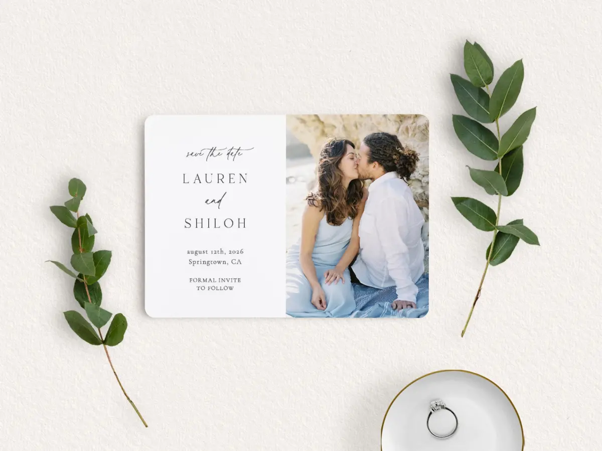 Save the Date Card with Optional Guest Addressing Service