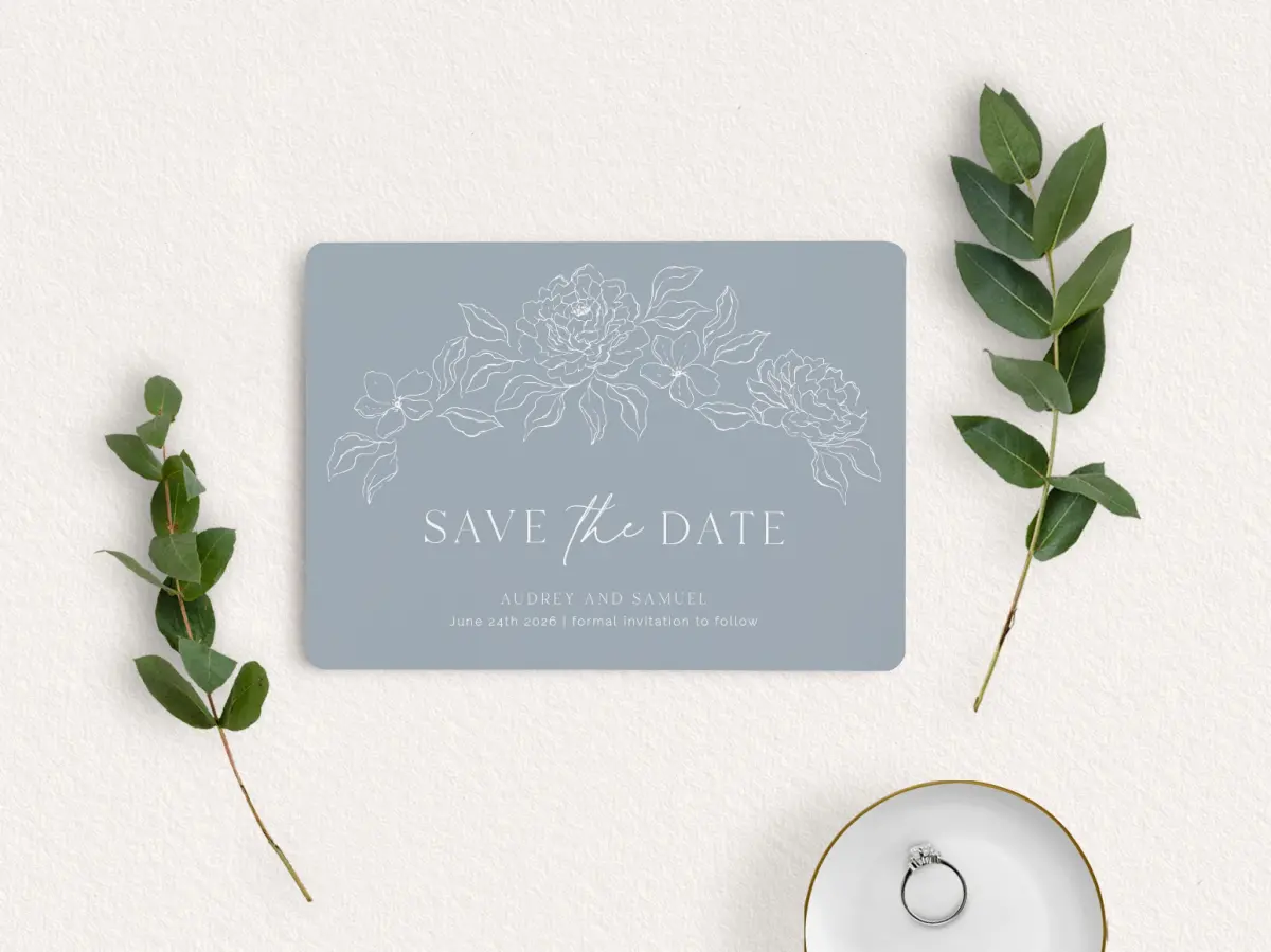 Save the Date Card with Optional Guest Addressing Service