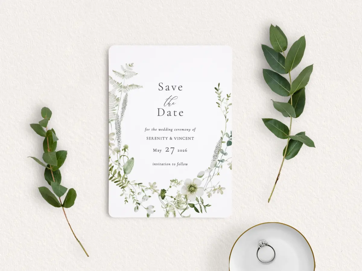 Save the Date Card with Optional Guest Addressing Service
