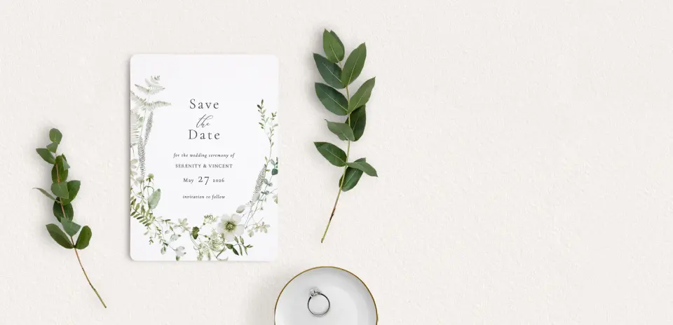 Save the Date Card with Optional Guest Addressing Service