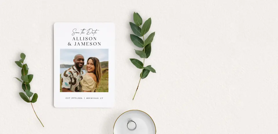 Save the Date Card with Optional Guest Addressing Service