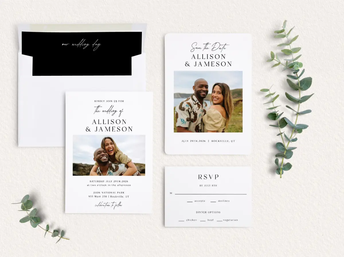 Front of Save the Date Card