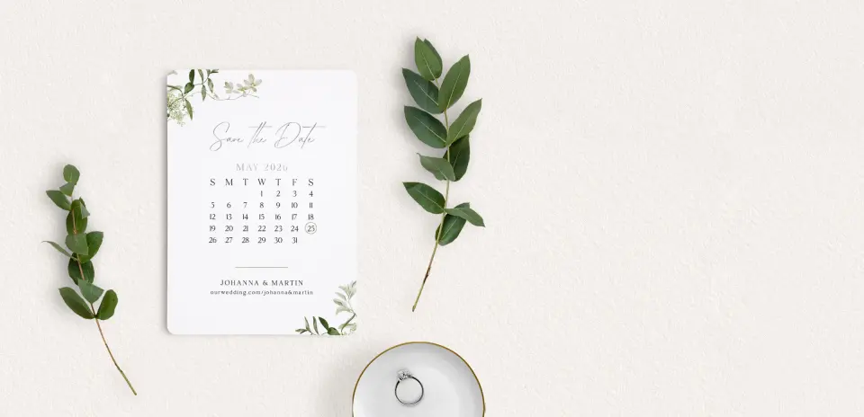 Save the Date Card with Optional Guest Addressing Service