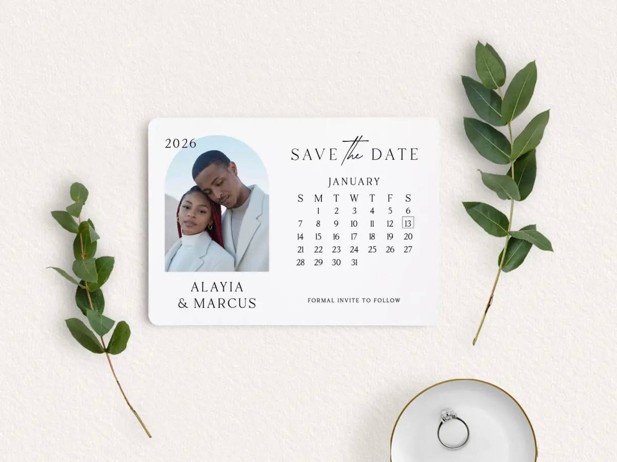 Save the Date Card with Optional Guest Addressing Service