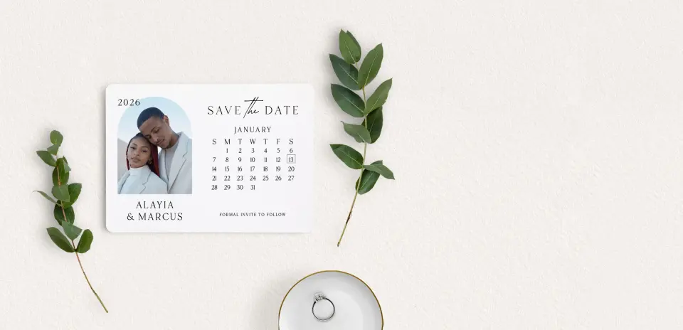 Save the Date Card with Optional Guest Addressing Service