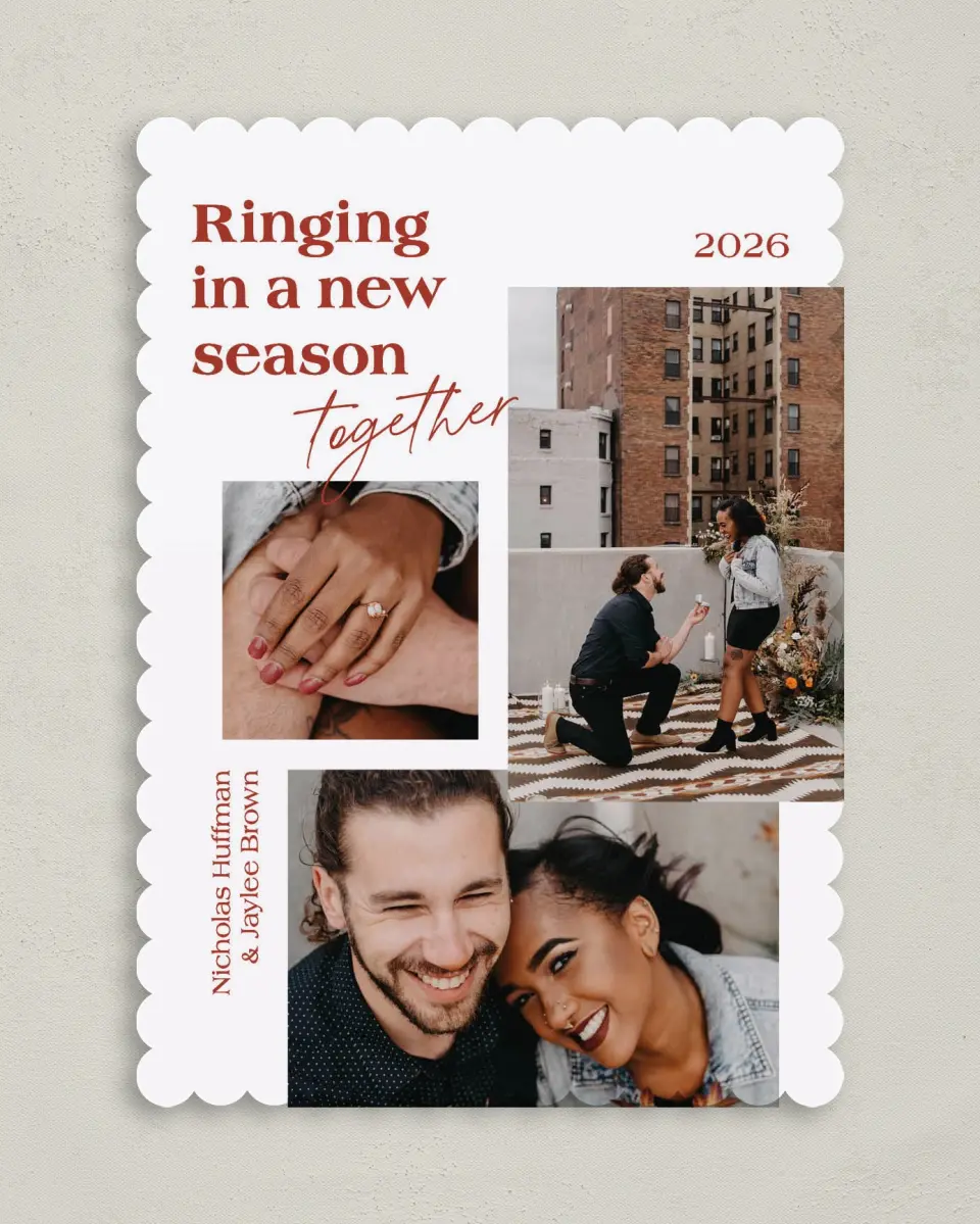 This is a 5" x 7" Christmas Card called Ringing Together printed in full color on Premium Smooth paper on Premium Smooth paper on Premium Smooth paper