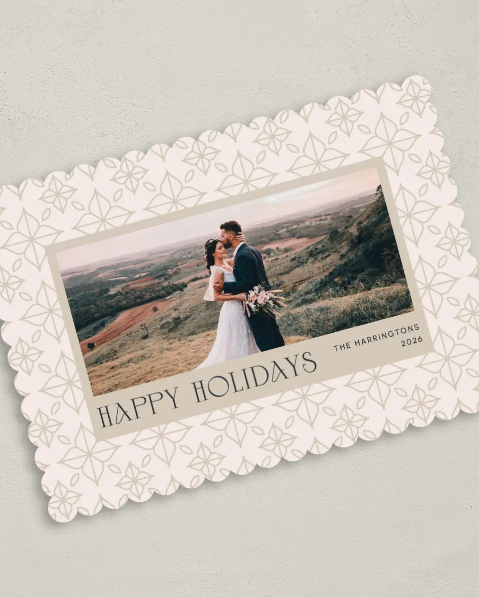 This is a 5" x 7" Christmas Card called Harmonius Holiday printed in full color on Premium Smooth paper on Premium Smooth paper on Premium Smooth paper