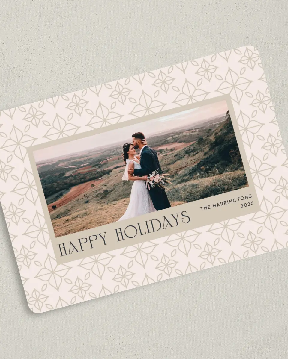 This is a 5" x 7" Christmas Card called Harmonius Holiday printed in full color on Premium Smooth paper