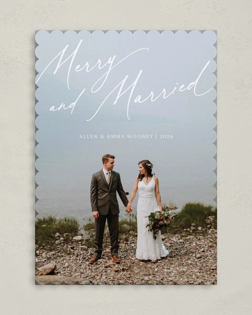 This is a 5" x 7" Christmas Card called Married & Married printed in full color on Premium Smooth paper on Premium Smooth paper on Premium Smooth paper