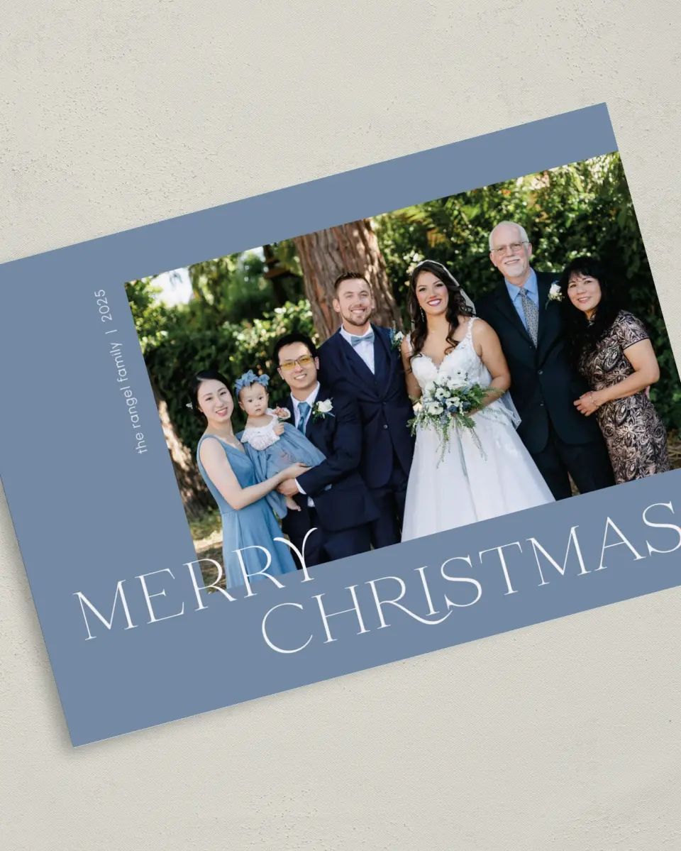 This is a 5" x 7" Christmas Card called Splendid Sentiment printed in full color on Premium Smooth paper