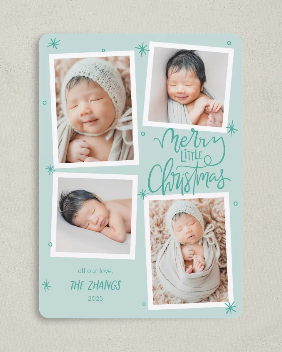 This is a 5" x 7" Christmas Card called Litte Christmas printed in full color on Premium Smooth paper
