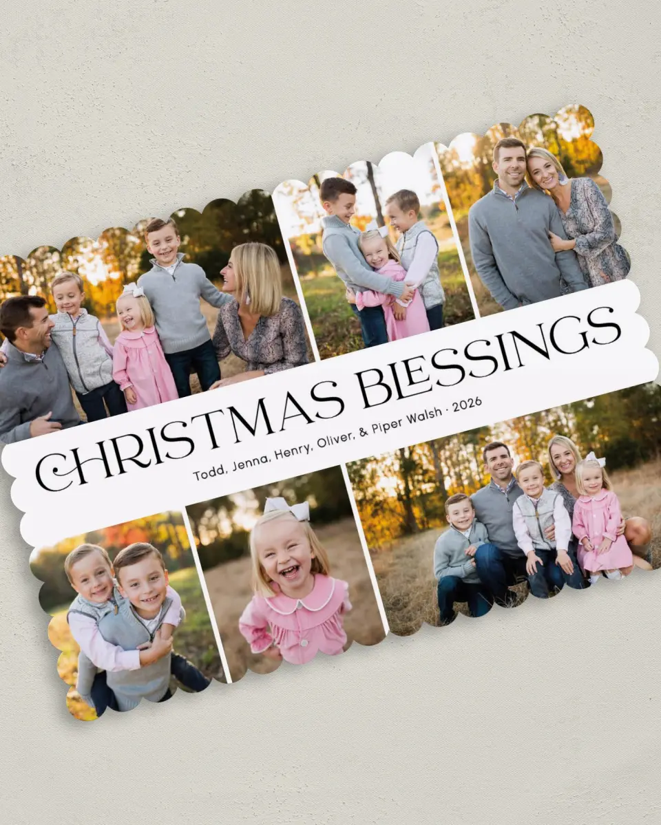 This is a 5" x 7" Christmas Card called Christmas Blessings printed in full color on Premium Smooth paper on Premium Smooth paper on Premium Smooth paper