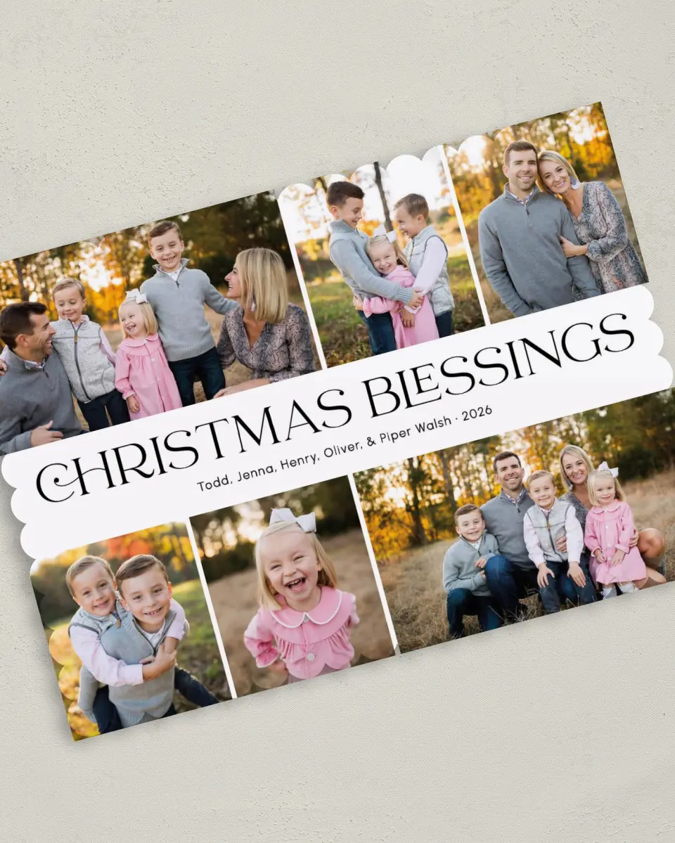This is a 5" x 7" Christmas Card called Christmas Blessings printed in full color on Premium Smooth paper on Premium Smooth paper on Premium Smooth paper