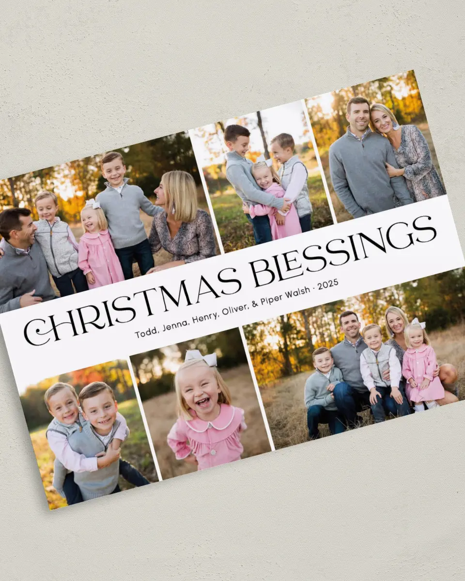 This is a 5" x 7" Christmas Card called Christmas Blessings printed in full color on Premium Smooth paper