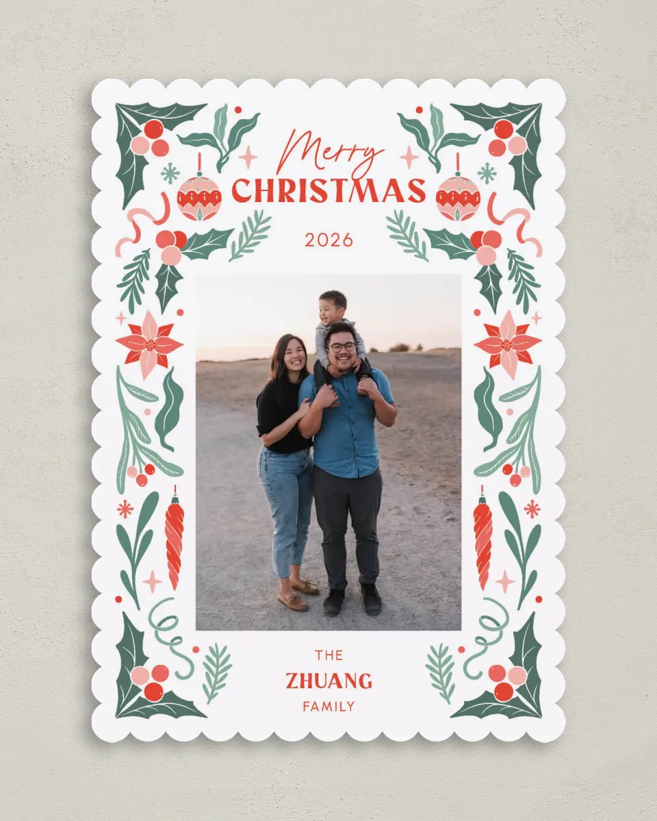 This is a 5" x 7" Christmas Card called Dash of Magic printed in full color on Premium Smooth paper on Premium Smooth paper on Premium Smooth paper