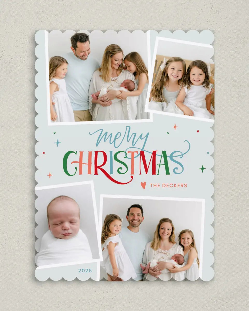 This is a 5" x 7" Christmas Card called Whimsical Wishes printed in full color on Premium Smooth paper on Premium Smooth paper on Premium Smooth paper
