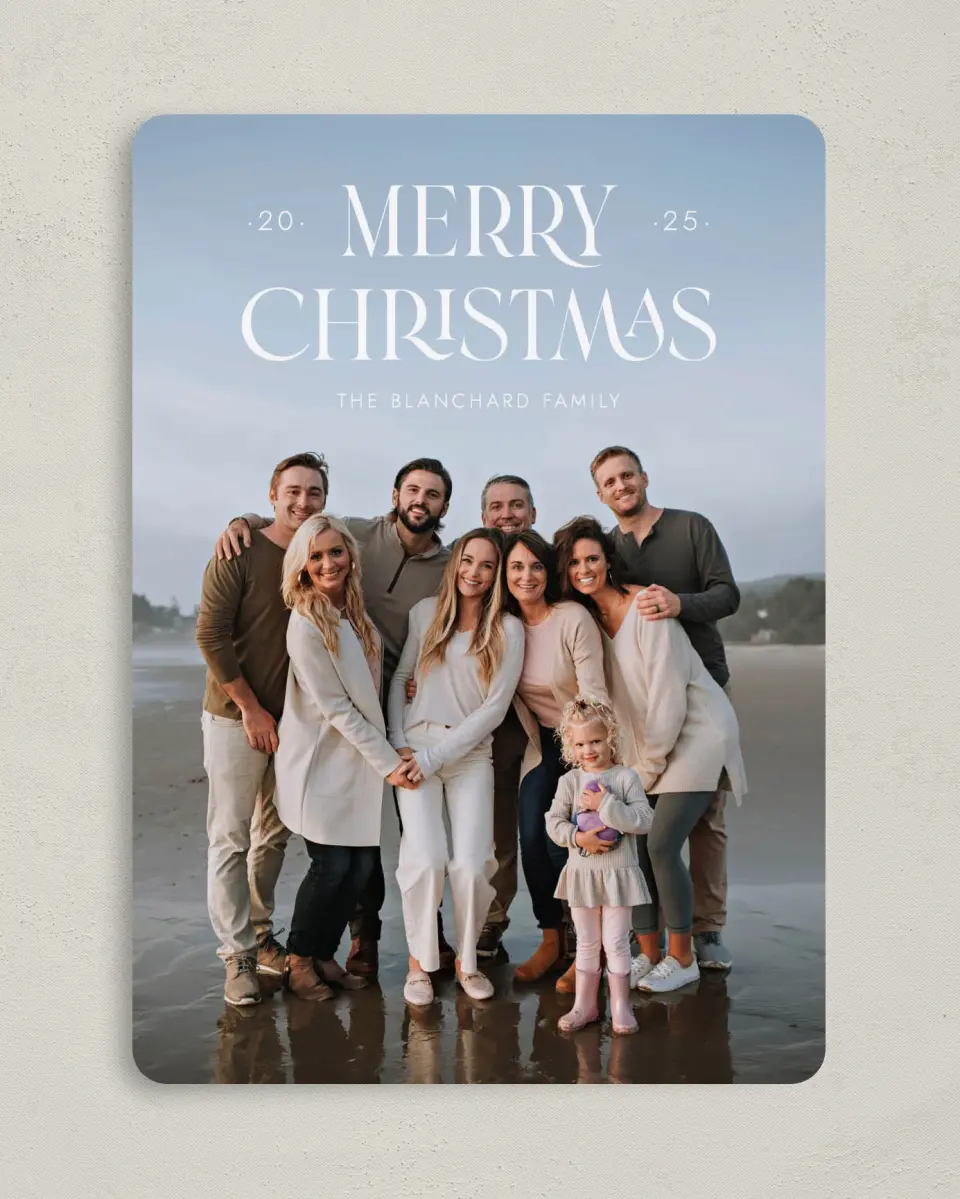 This is a 5" x 7" Christmas Card called Contemporary Christmas printed in full color on Premium Smooth paper