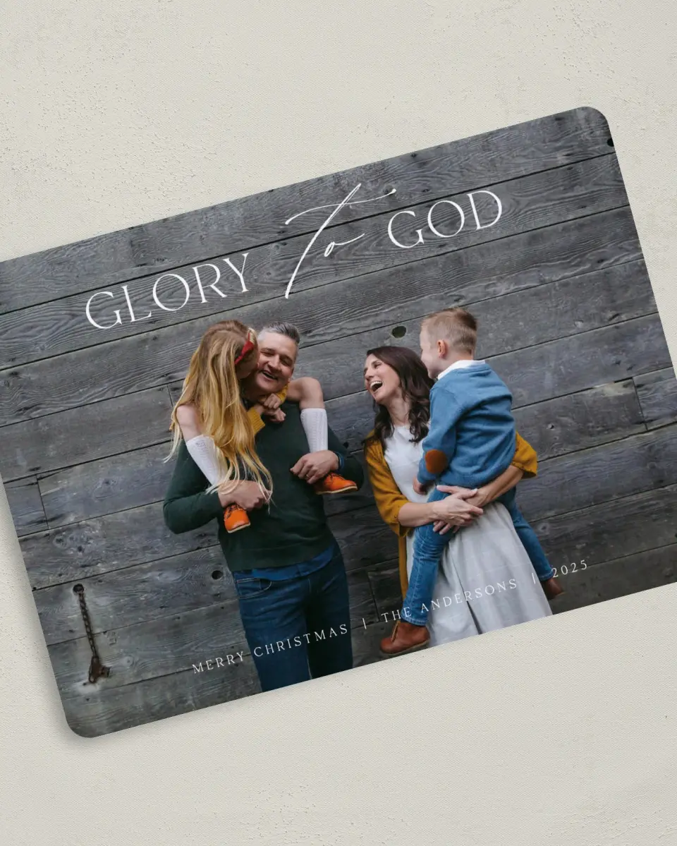 This is a 5" x 7" Christmas Card called Radiant Glory printed in full color on Premium Smooth paper