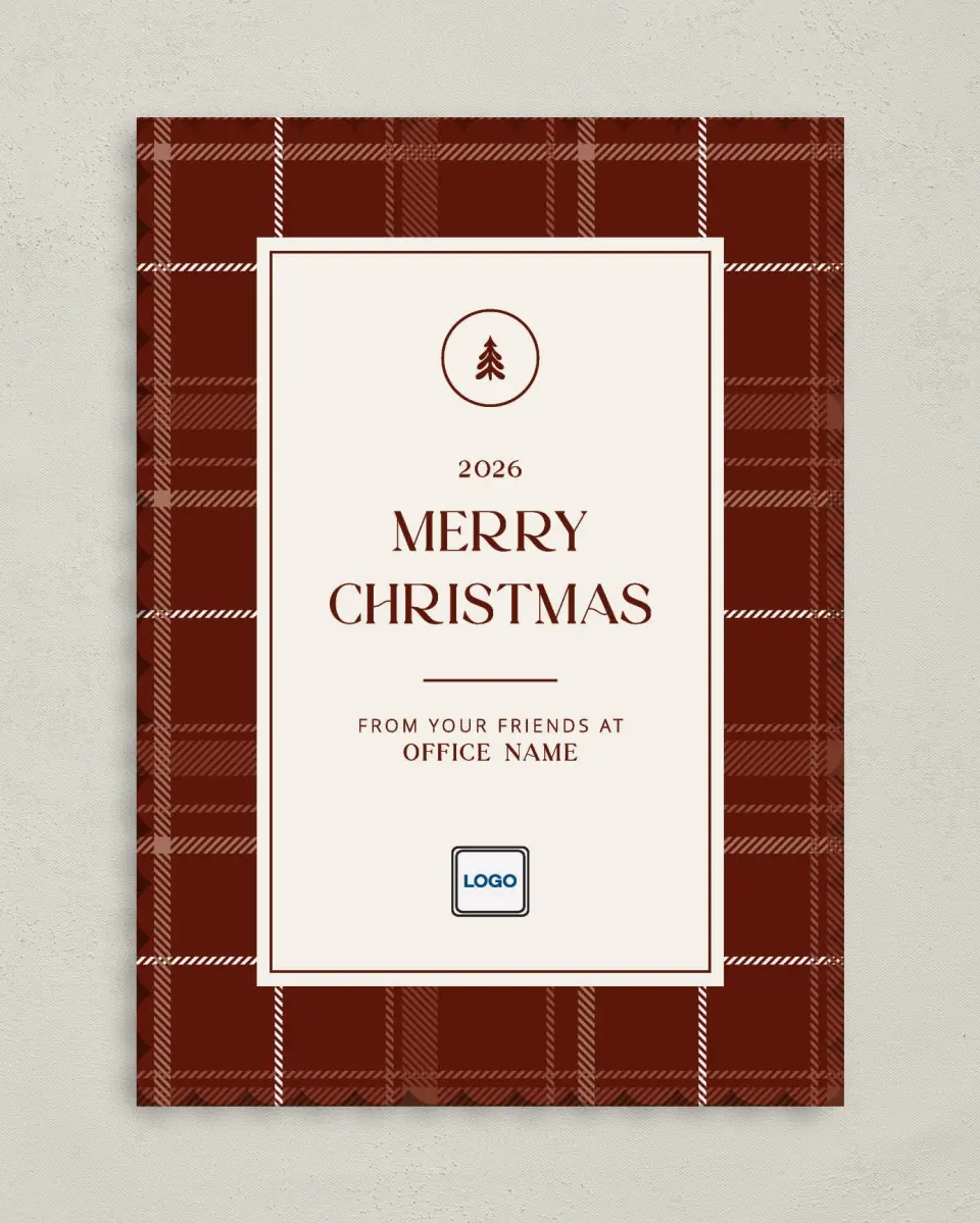 This is a 5" x 7" Christmas Card called Border Christmas printed in full color on Premium Smooth paper on Premium Smooth paper on Premium Smooth paper