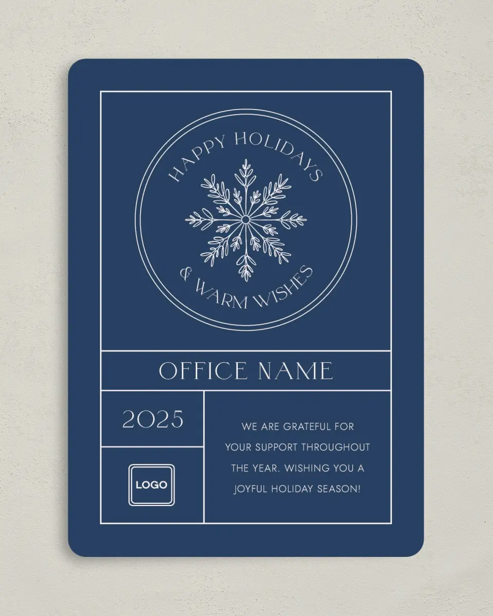 This is a 5" x 7" Christmas Card called Snowflake Christmas printed in full color on Premium Smooth paper