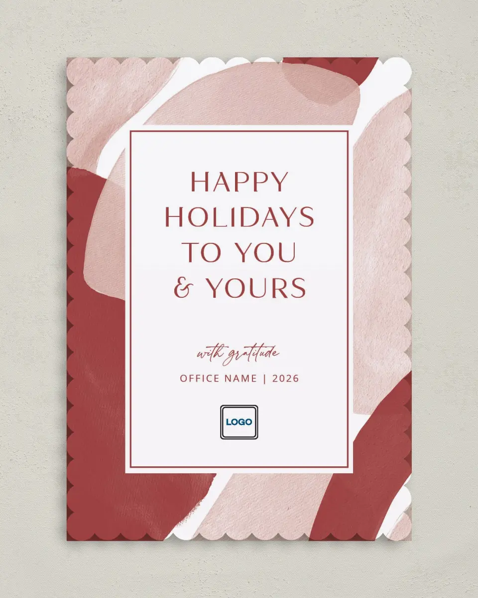 This is a 5" x 7" Christmas Card called Splash of Cheer printed in full color on Premium Smooth paper on Premium Smooth paper on Premium Smooth paper