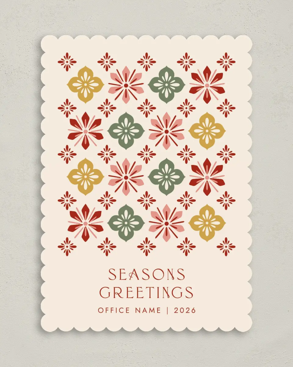 This is a 5" x 7" Christmas Card called Pattern of Peace printed in full color on Premium Smooth paper on Premium Smooth paper on Premium Smooth paper