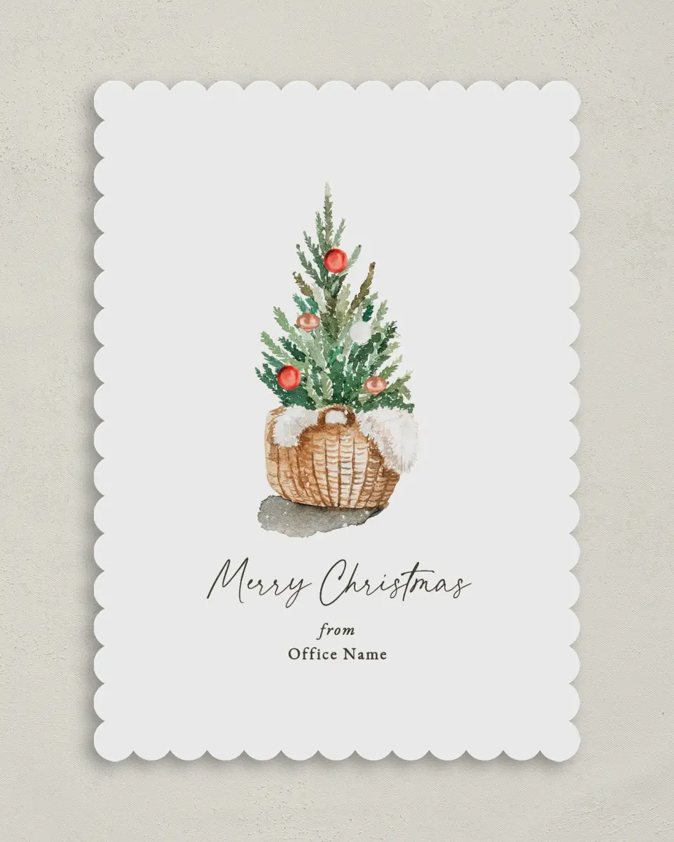 This is a 5" x 7" Christmas Card called Minimal Tree printed in full color on Premium Smooth paper on Premium Smooth paper on Premium Smooth paper