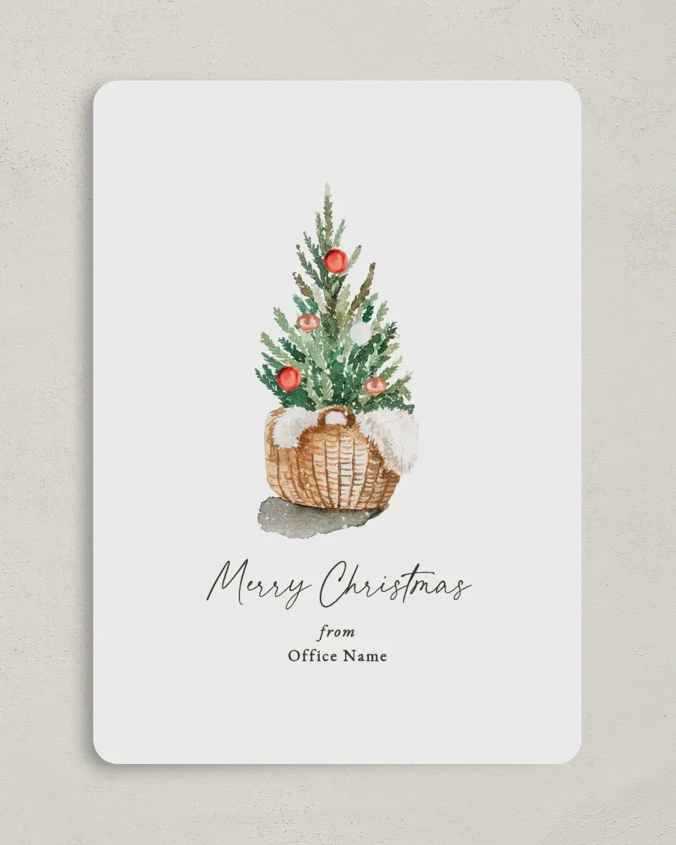 This is a 5" x 7" Christmas Card called Minimal Tree printed in full color on Premium Smooth paper