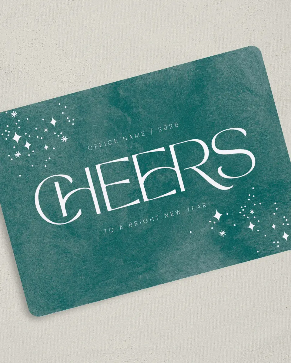 This is a 5" x 7" Christmas Card called Glistening Cheer printed in full color on Premium Smooth paper