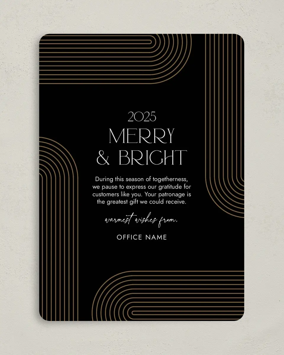 This is a 5" x 7" Christmas Card called Corporate Christmas printed in full color on Premium Smooth paper