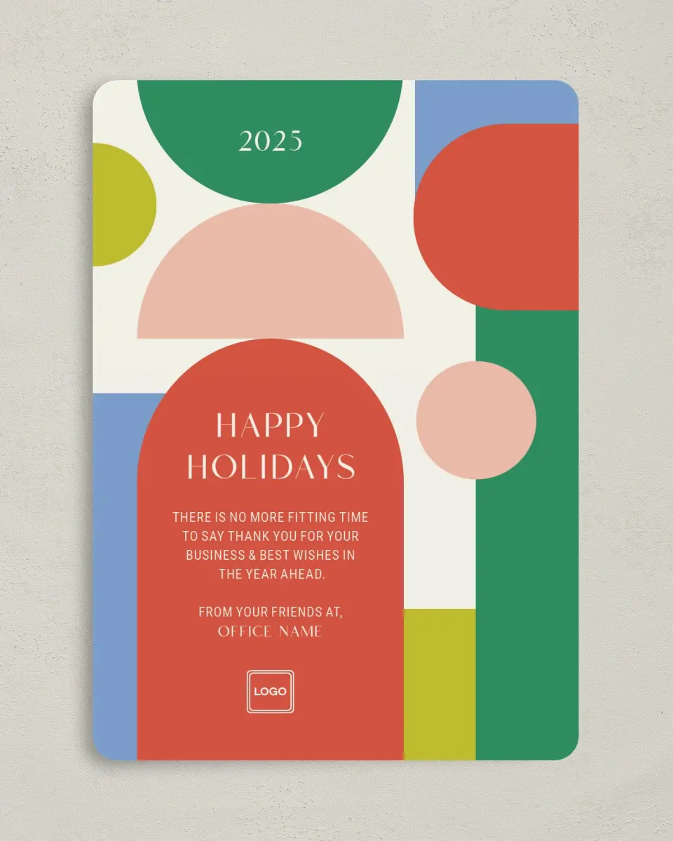 This is a 5" x 7" Christmas Card called Festive Fling printed in full color on Premium Smooth paper