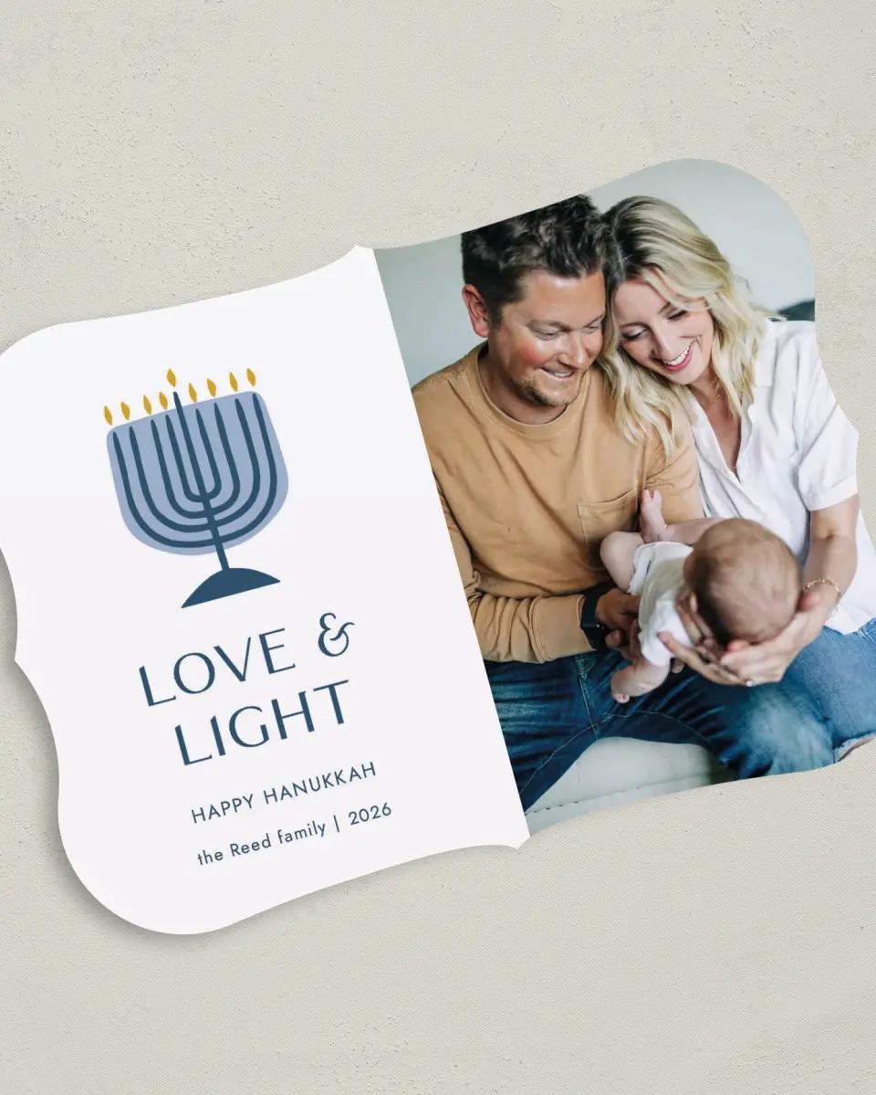 This is a 5" x 7" Hanukkah Card called Hanukkah Blessing printed in full color on Premium Smooth paper