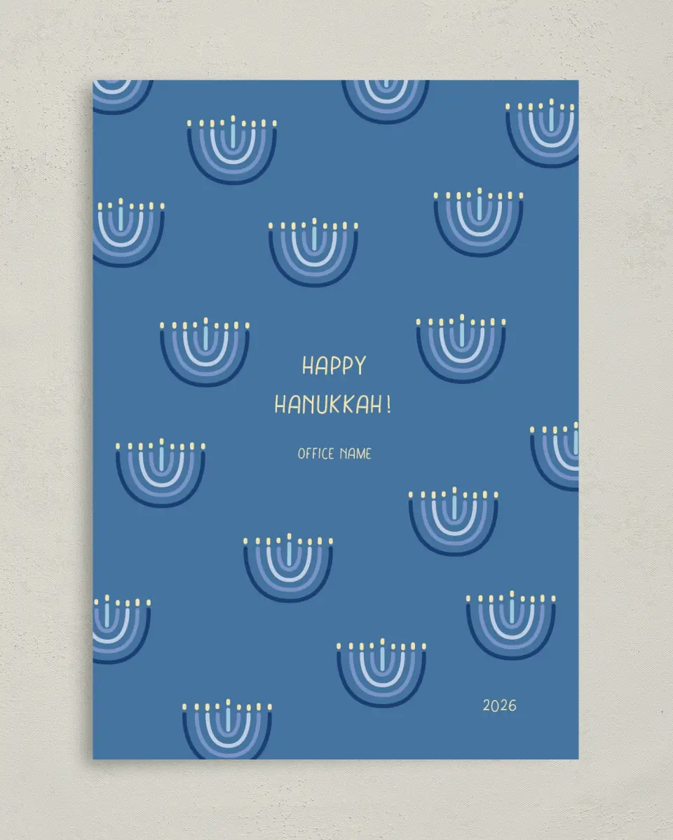 This is a 5" x 7" Christmas Card called Hanukkah Serenity printed in full color on Premium Smooth paper