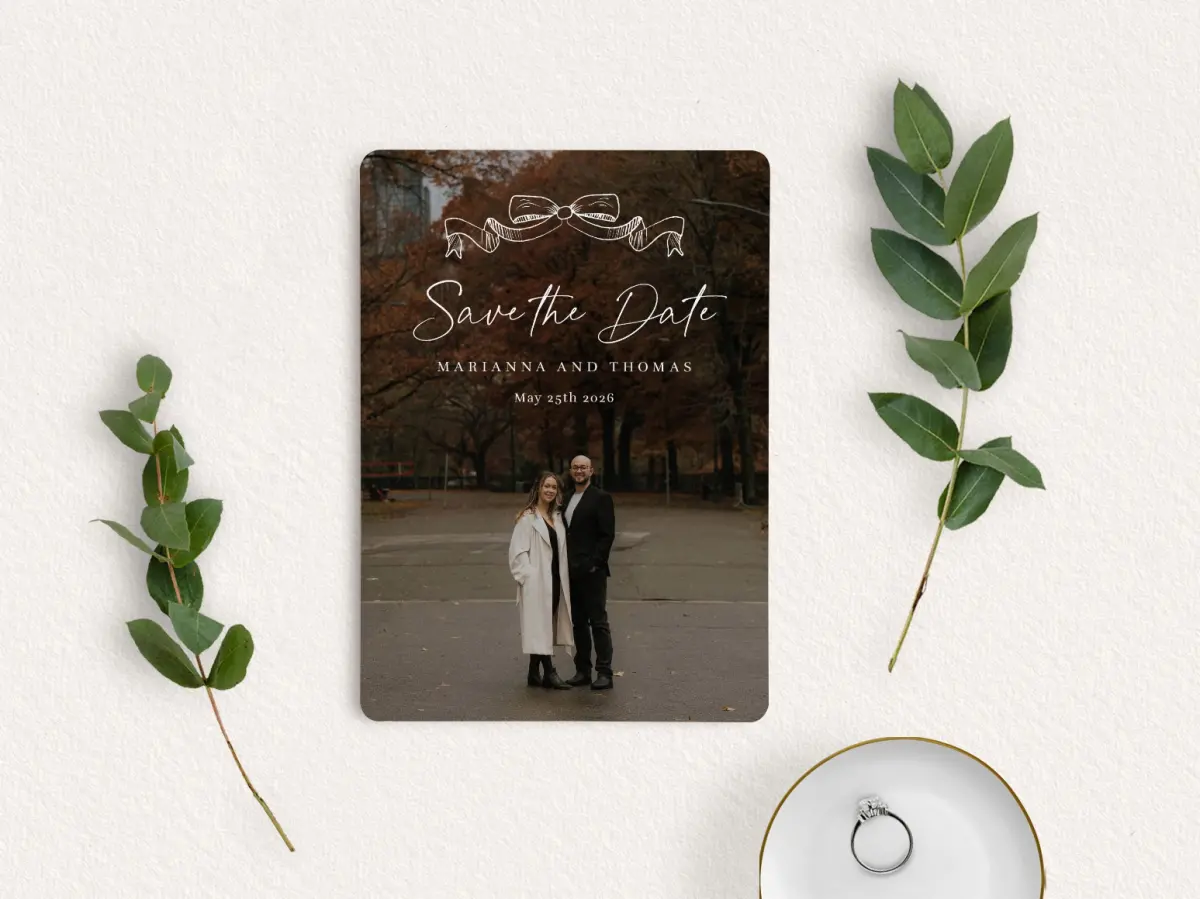 Save the Date Card with Optional Guest Addressing Service