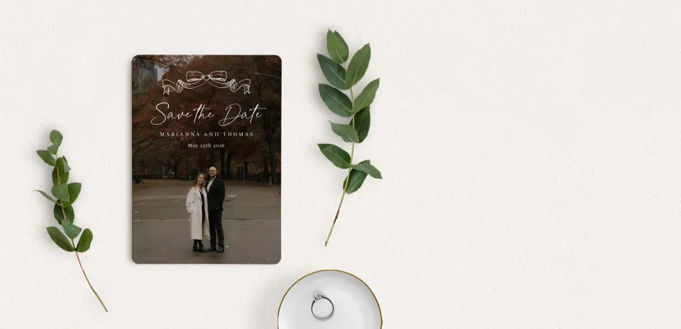 Save the Date Card with Optional Guest Addressing Service