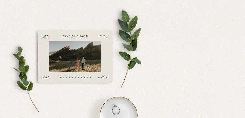 Save the Date Card with Optional Guest Addressing Service