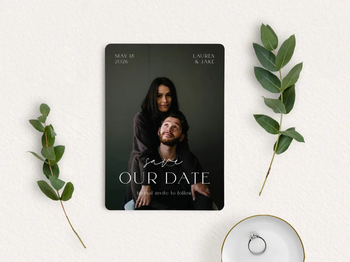 Save the Date Card with Optional Guest Addressing Service