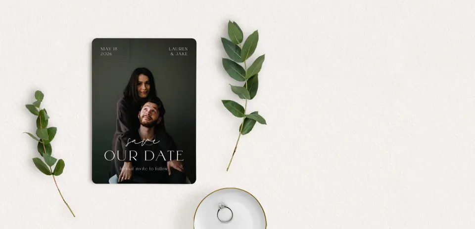 Save the Date Card with Optional Guest Addressing Service