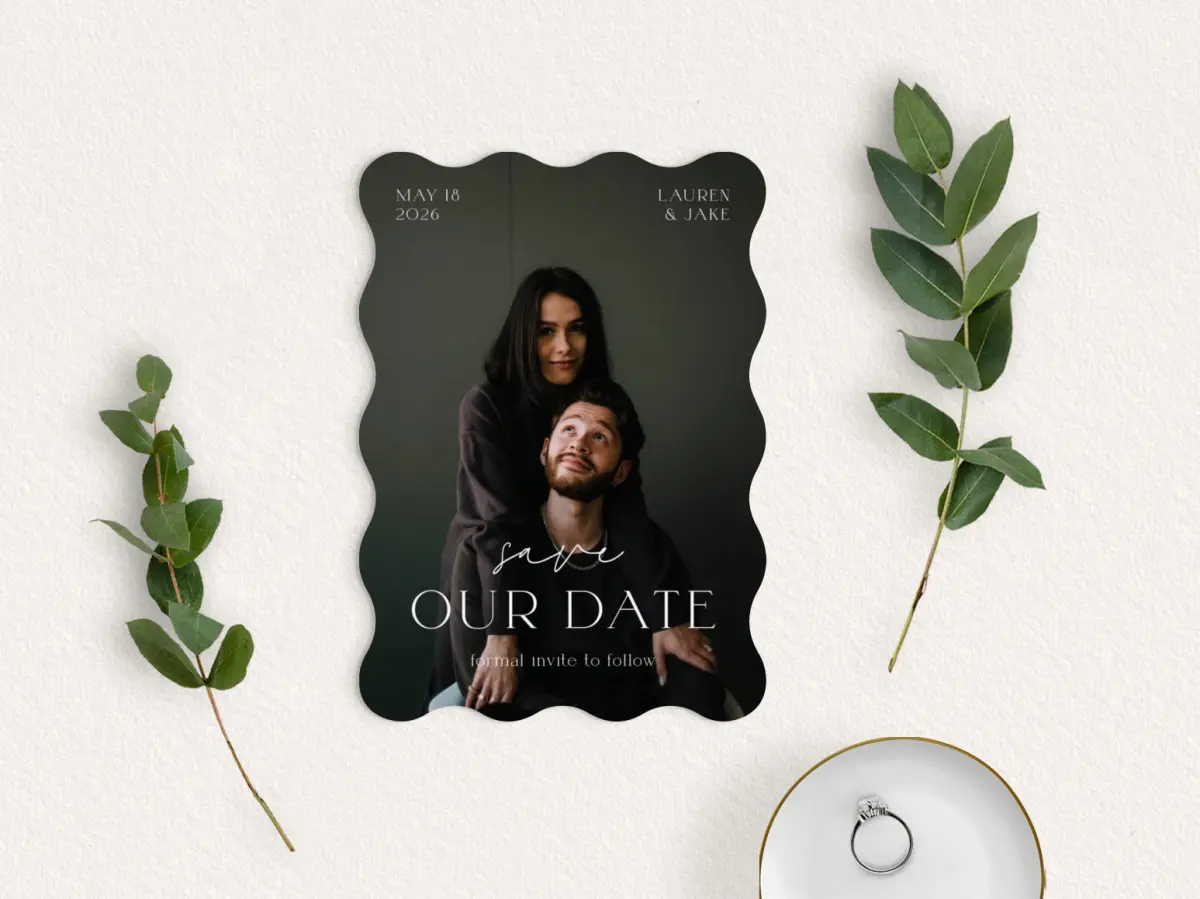 Save the Date Card with Optional Guest Addressing Service