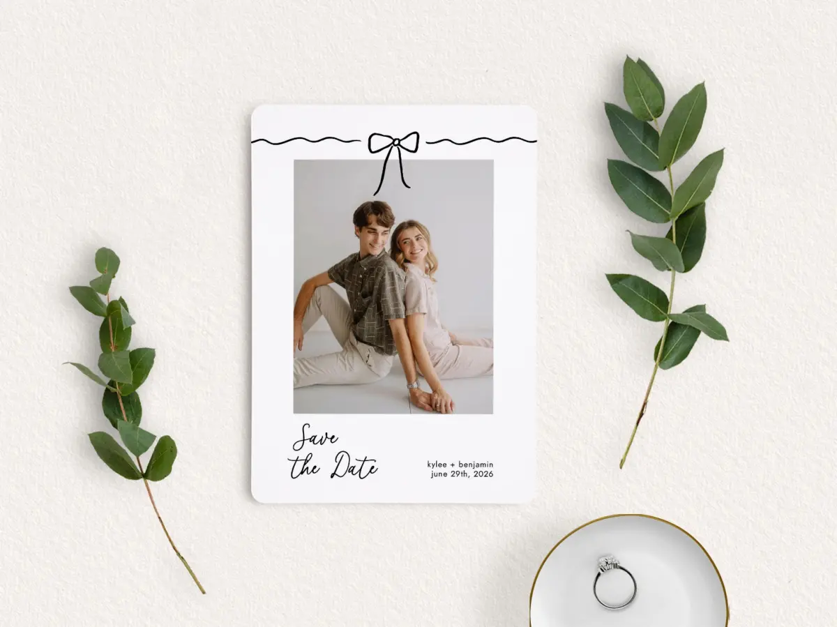 Save the Date Card with Optional Guest Addressing Service